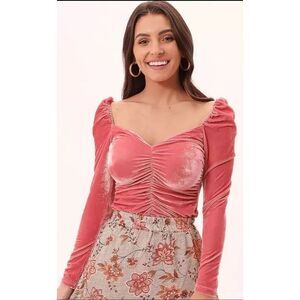 MINKPINK Mekness Rouched Blush Top S‎